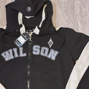 FISLL | A’ja Wilson Black and White Zip-Up Hoodie - NWT!